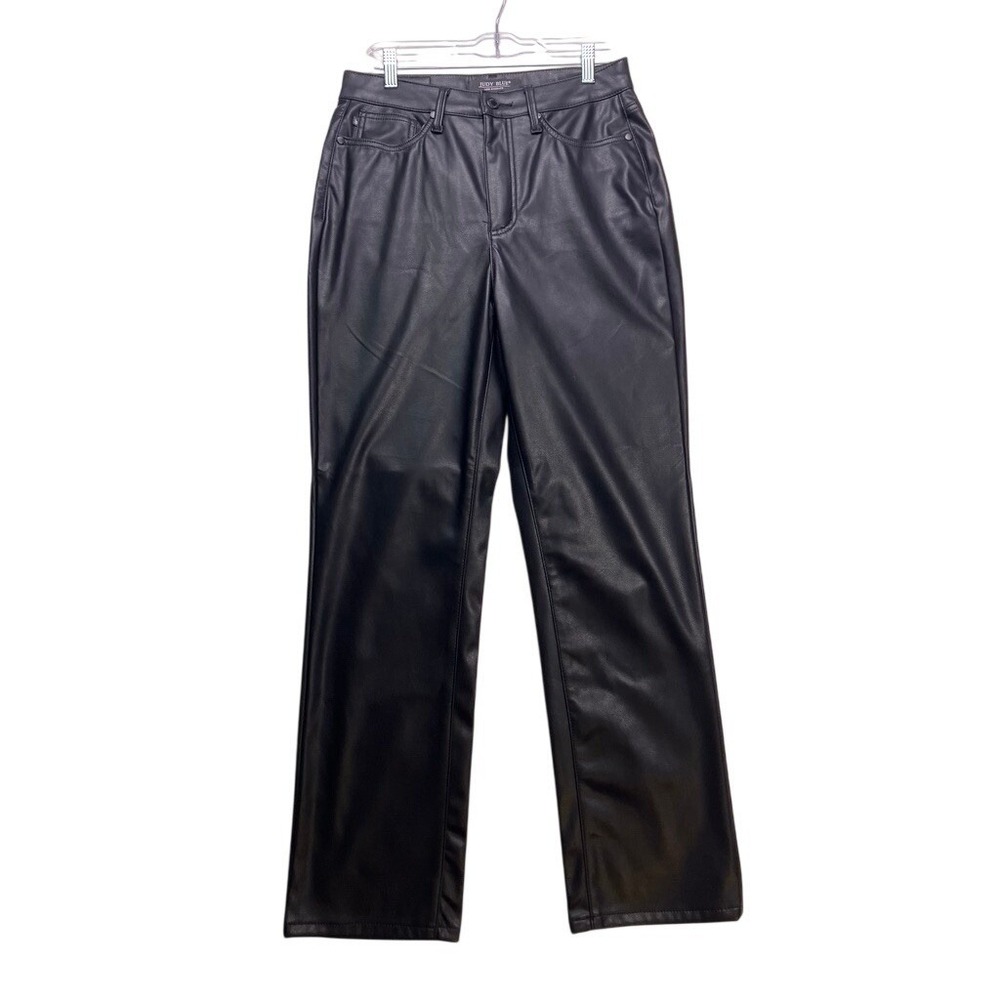 Judy Blue Faux Leather‎ Straight Leg Pants Womens 7/28 Black JB88755